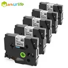 Совместима с Brother TZ TZe 241, черная на белом, 18 мм,  TZ241, лента P-Touch, модель PT D400 D400AD, этикеток