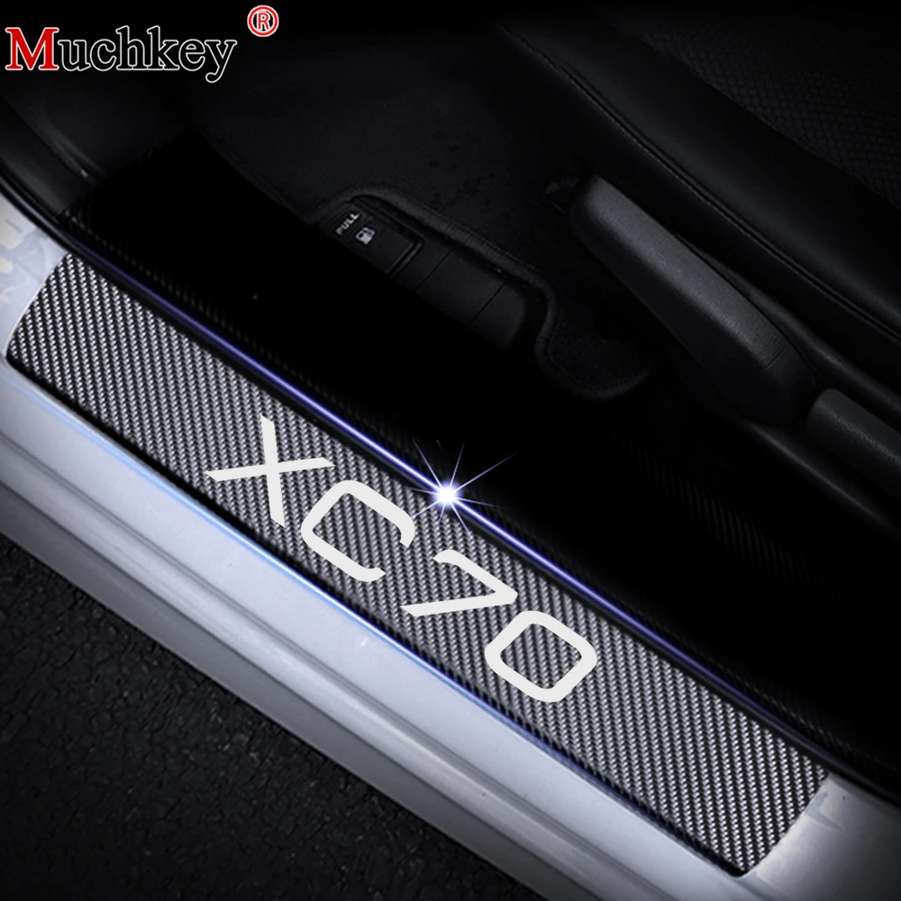 Для VOLVO XC70 порога гвардии дверные пороги Стикеры s 4D углеволоконная виниловая 4 шт.