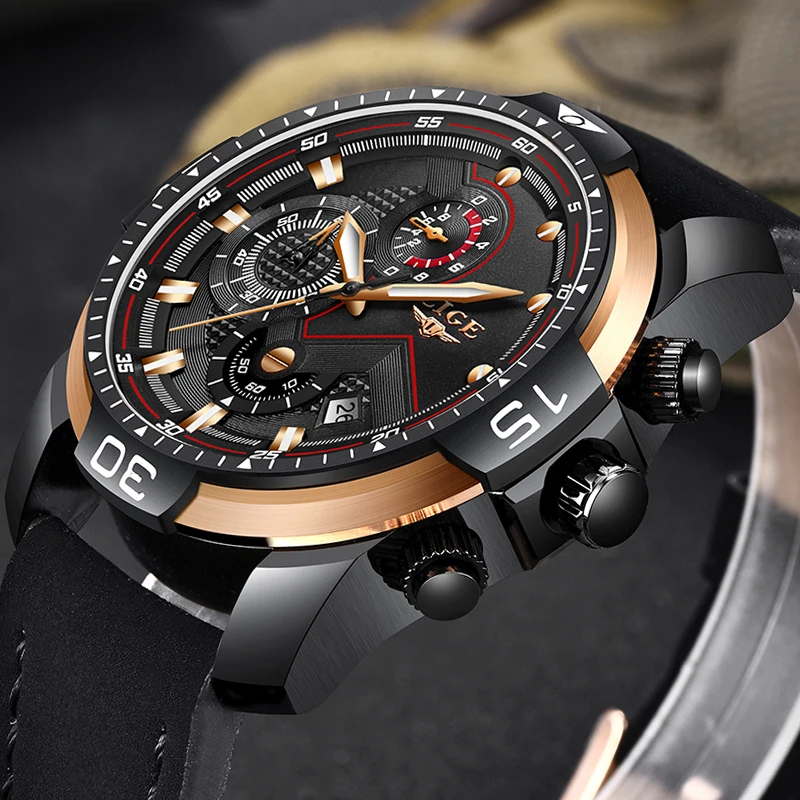 2019 мужские часы Лидирующий бренд LIGE роскошные модные спортивные