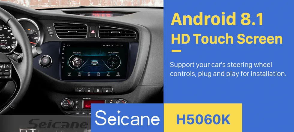 Seicane " Android8.1 стерео Мультимедиа Автомобильный gps 2Din радио плеер для Kia Ceed LHD 2012 2013 с четырехъядерным Bluetooth Wifi