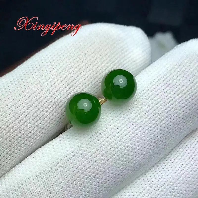 Серьги женские из натуральной яшмы с инкрустацией 18-каратного желтого золота |