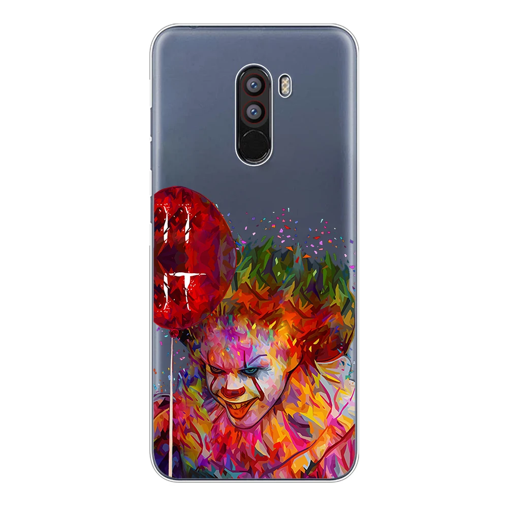 Soft TPU Funda For Xiaomi Pocophone F1 Case Cover 6.18&quot Silicone Capa Fashion Cute Monroe Clown WALL-E Poco Coque Phone Shell |