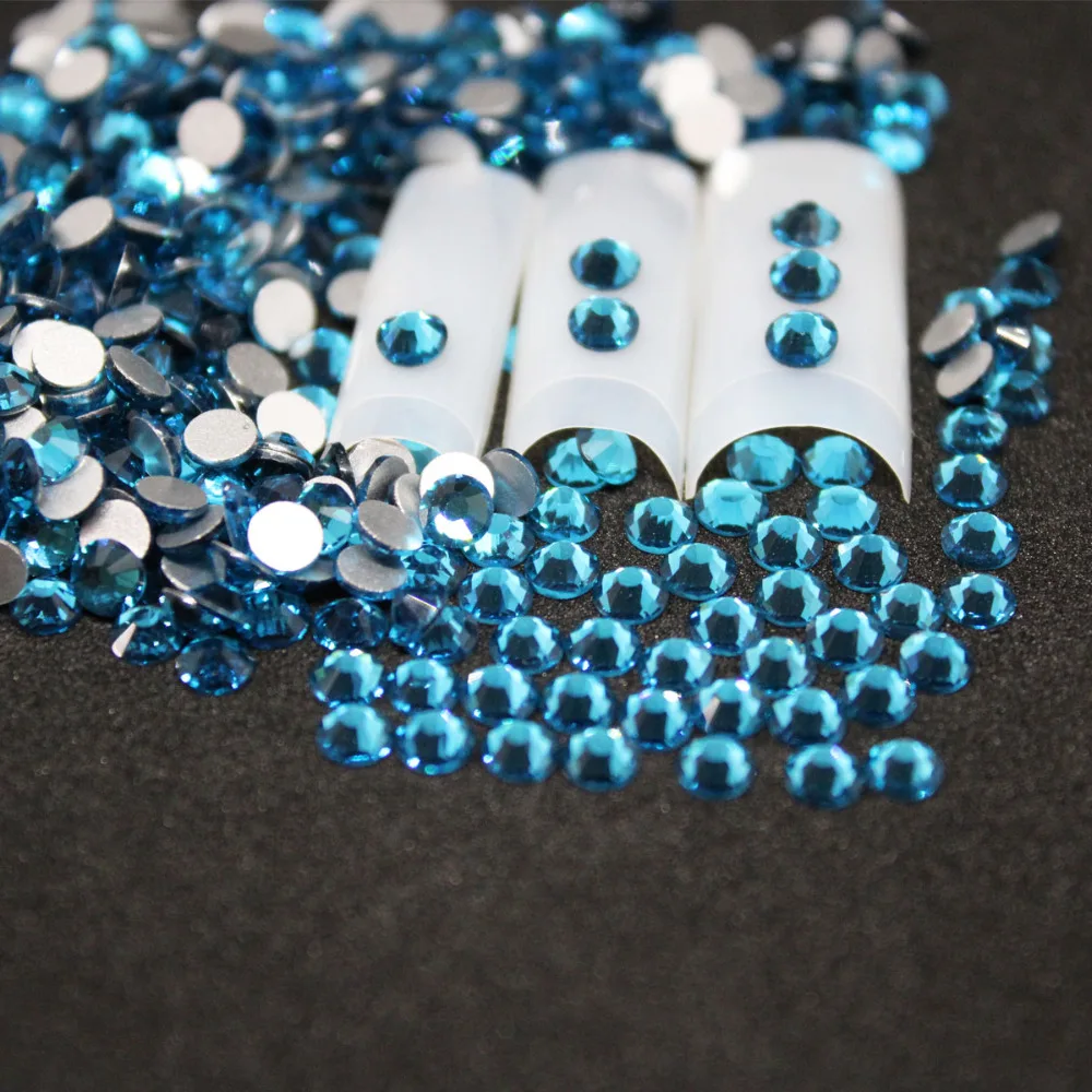 

1440 pcs/Pack SS6 -SS8 Blue Zircon Nail Art Decorations Rhinestones For 3d Charm Glass Flatback Non Hotfix DIY Nails Decorations