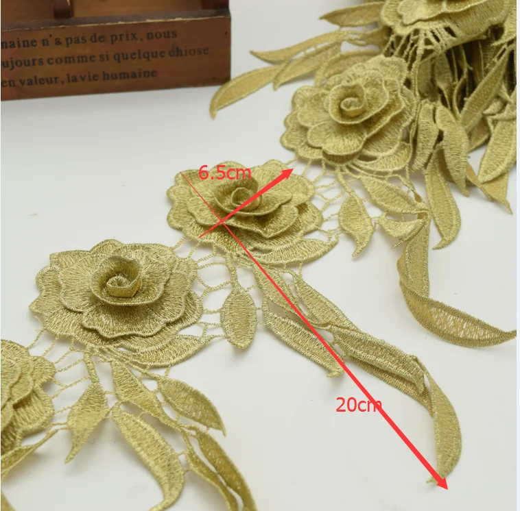 10 ярдов цветочное кружево винтажное золото кружевная отделка плетеная лента