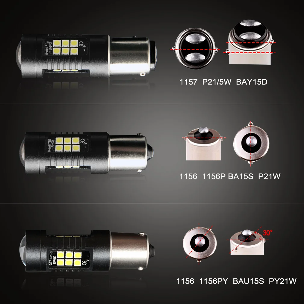 S &amp D 2 шт. автомобильный светильник 1156 светодиодный BA15S P21W BAU15S PY21W 1157 BAY15D P21/5 Вт R5W