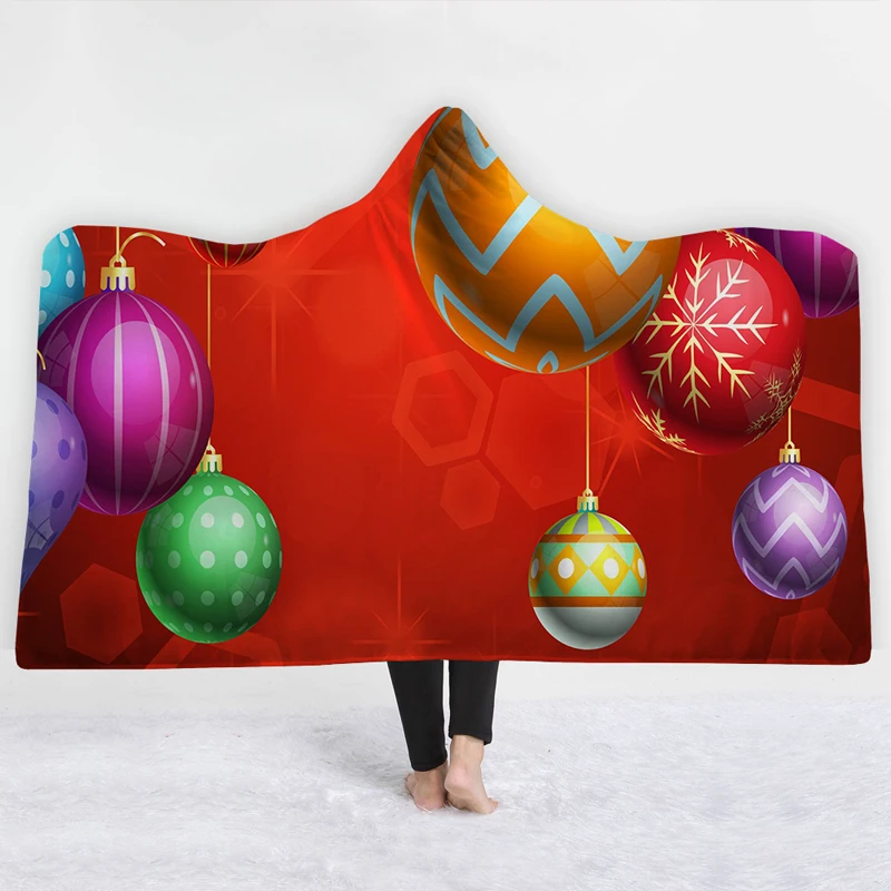 

New 3D Blankets Snowman Christmas Hooded Blanket 3D Printing Home Adults Kids Wearable Hooded Blanket Portable
