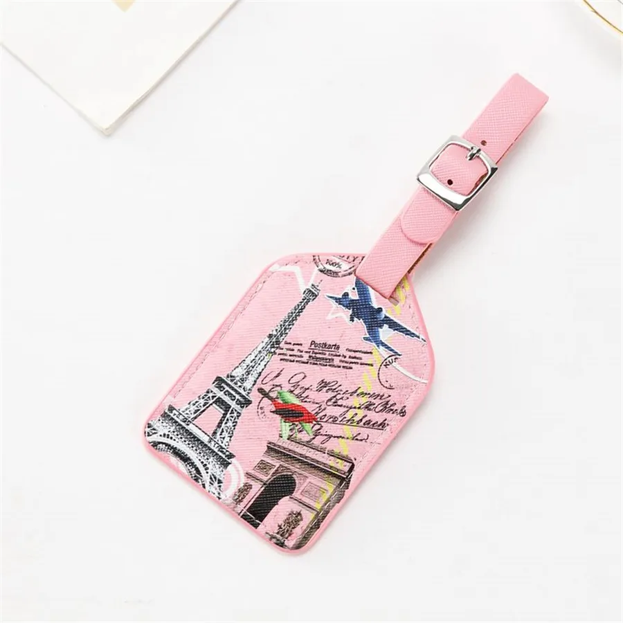 Zoukane винтажный кожаный чемодан с Эйфелевой башней этикетка для багажа подвесная