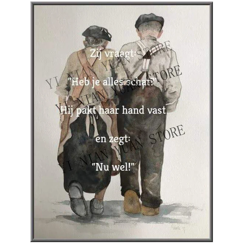 Набор для вышивки крестиком картина 5D сделай сам с рисунком старых пар мозаика