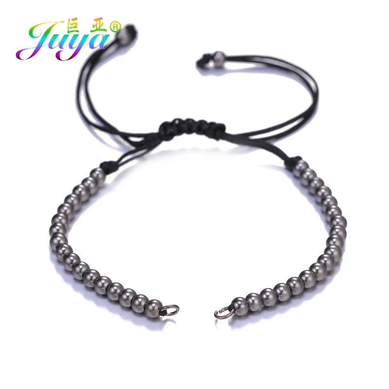 Metal Black Black Juya DIY Браслеты материал медь простой Регулируемый соединитель ползунок цепочки, аксессуары для изготовления браслетов-шармов ручной работы - Цвет: Metal Black Black