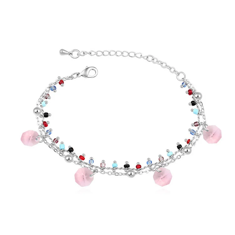 Многослойные браслеты с подвесками из австрийских элементов | Украшения и