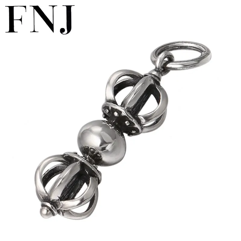 

FNJ 925 Silver Vajra Pendant Fashion Punk Cross Hang Original Pure S925 Thai Silver Men Pendants for Women Jewelry Making