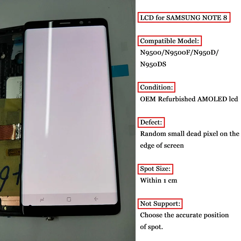 ЖК дисплей AMOLED для Samsung Galaxy S8 Plus S9 Note 8 сенсорный экран дигитайзер + маленькая точка