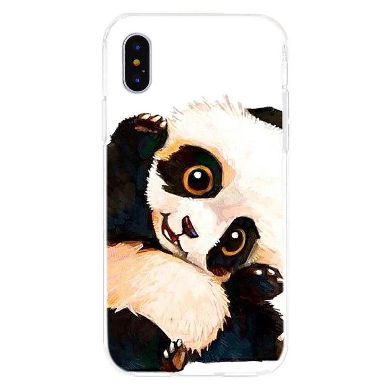Мягкие чехлы для iPhone X XS XR силиконовые с пандой 8 7 6 6S Plus Max I051 | Мобильные телефоны и