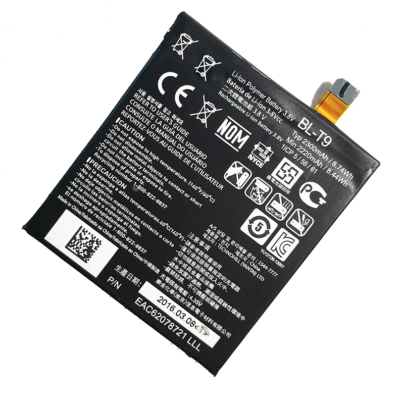 Одежда высшего качества 2300 мАч Батарея BL T9 для LG Google Nexus 5 D820 D821 E980 BLT9 K500 мобильного