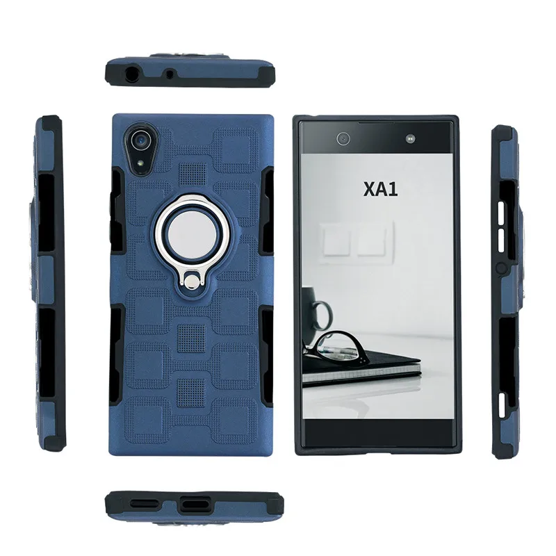 Бронированный чехол s для sony Xperia L1 XA1 ультра противоударный смешанный ТПУ и ПК магнитный автомобильный чехол с кольцом-подставкой для sony Xperia Z1 A1 чехол Capa