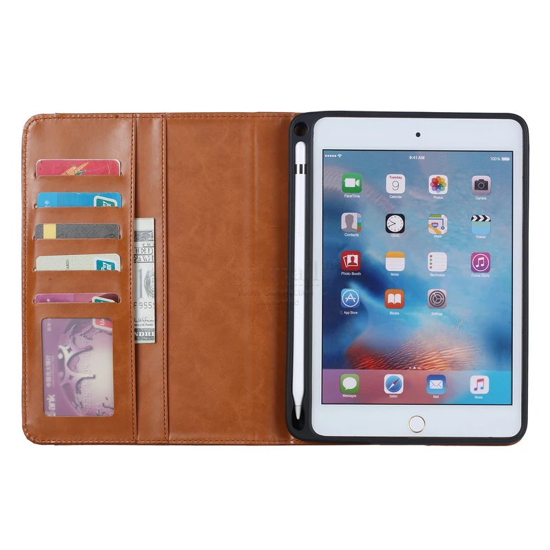 Для iPad 2018/Pro 9 7/Air 2 Чехол кошелек из замши с подставкой для карт Магнитный чехол