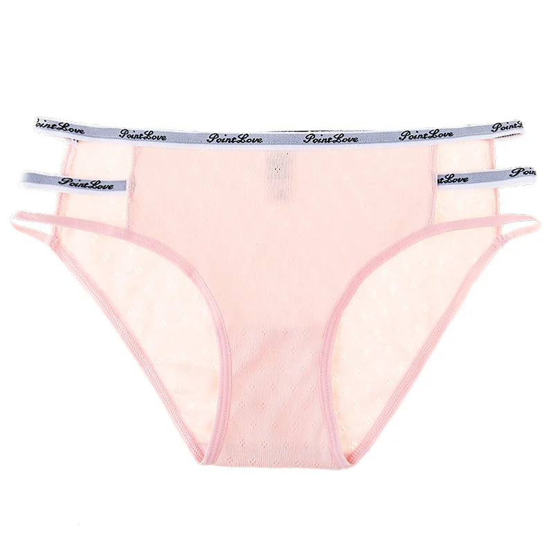 PINK HUI GUAN, женские мягкие хлопковые сексуальные трусики с буквенным принтом, милое нижнее белье для девочек, женские бесшовные трусы, модные одноцветные Сексуальные трусы в спортивном стиле - Цвет: PINK