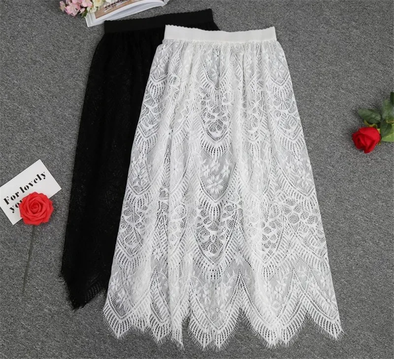 Женская прозрачная длинная юбка летние корейские женские пикантные Винтажные