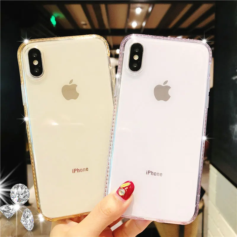 Роскошный блестящий чехол для iphone X SE 5 5S 6 6s 7 8 Plus XR XS MAX мягкий силиконовый телефона