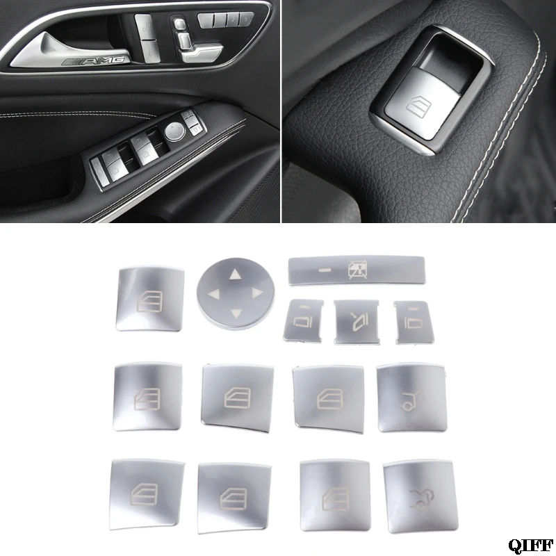 Прямая поставка и автомобиля стекло кнопка подъема наклейка для Mercedes Benz A B C E GLA CLA GLK GL ML GLE класс May06