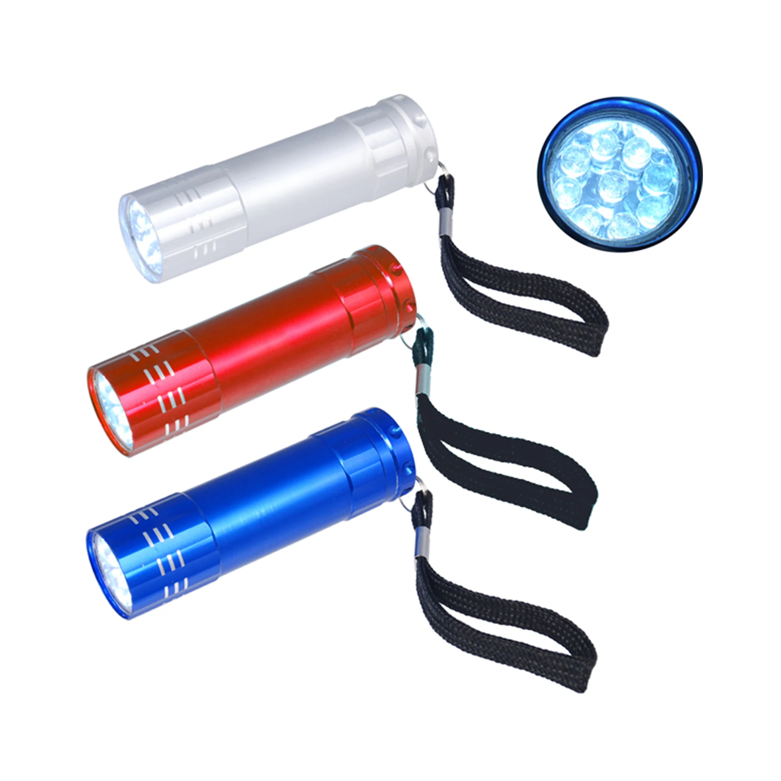 Lot 10pcs LED Torch Free Custom Logo Promotion gift Light Super Bright 9 Bulb Flashlight Personalized Givenaway Battery Powered | Лампы и