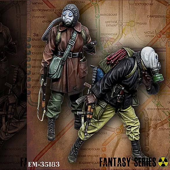 1/35 смолы цифры Биохимический Солдат двойной группы (в том числе 2 солдат) Смола