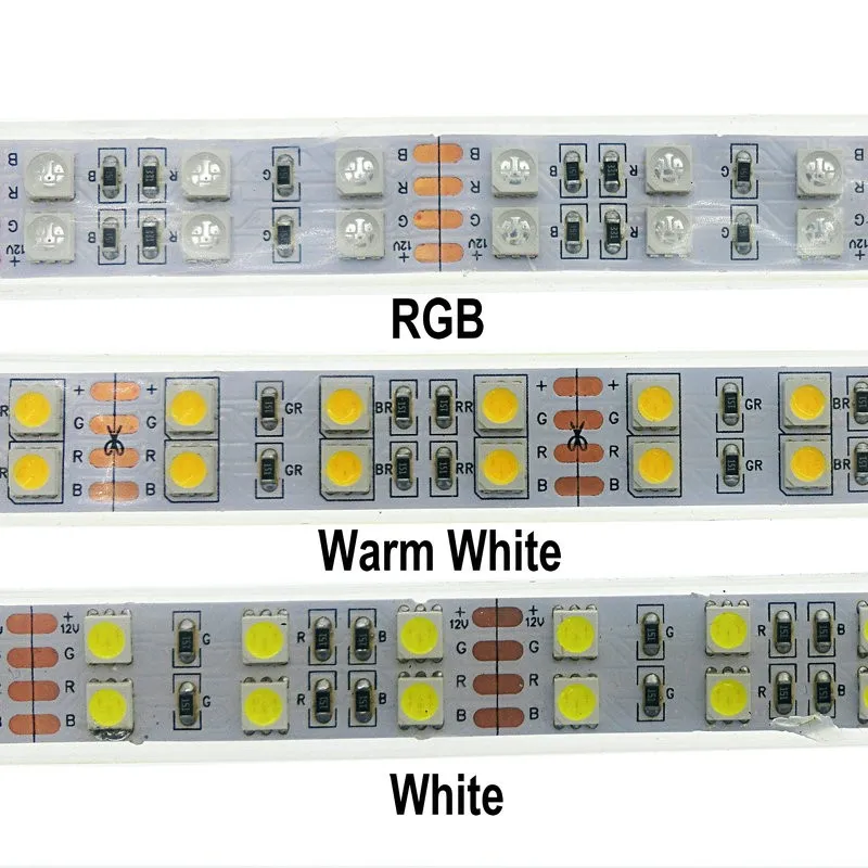 DC12V 5 м Светодиодная лента гибкая 5050 120 светодиодов/м двухрядная IP20/IP67