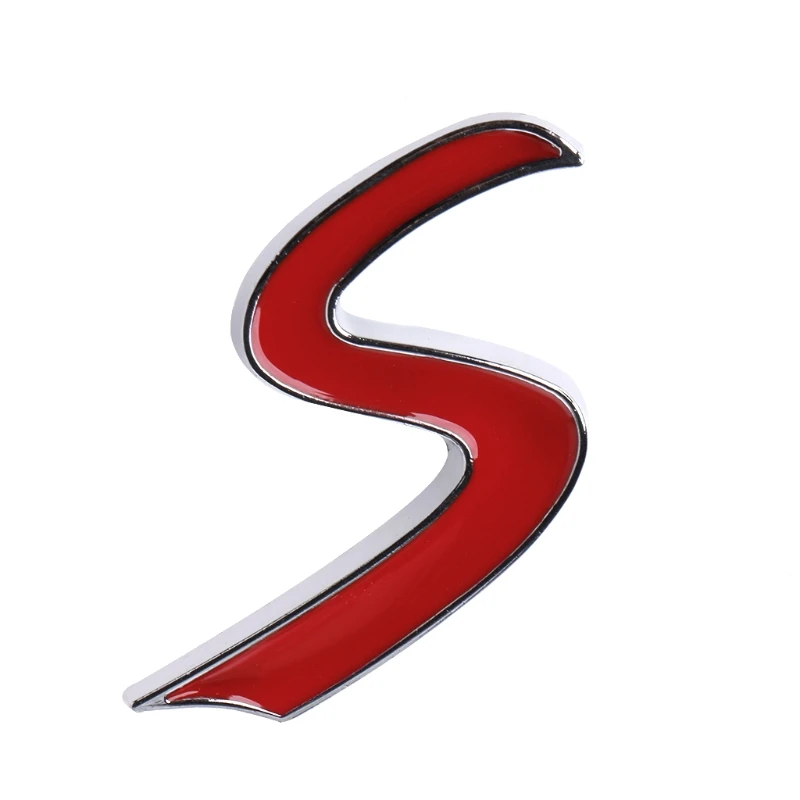 Хромированный металлический красный S автомобильный хвост эмблема значок