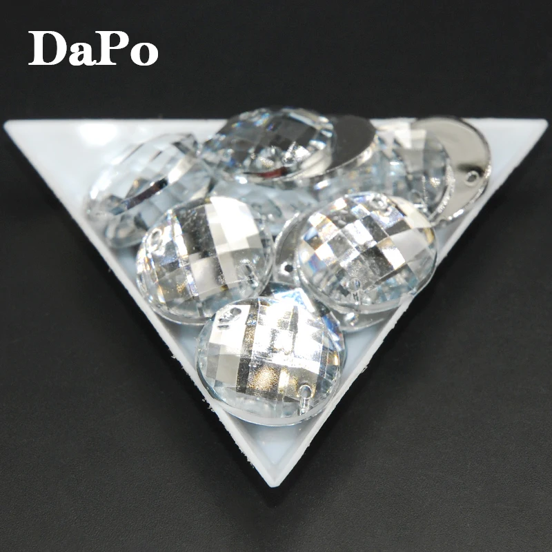 Прозрачные Кристальные акриловые плоские круглые стразы в форме сетки Пришивные