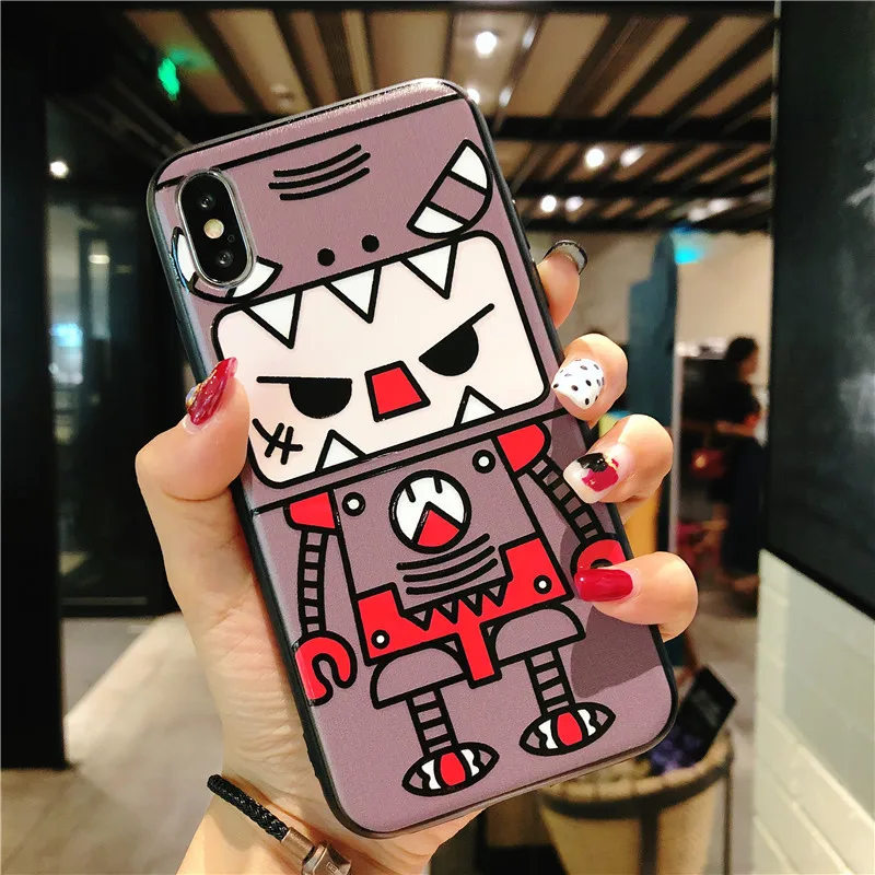 Cute Cartoon Embossment Soft TPU Case For iPhone X 6 6S 7 8 Plus Cover Ultra-thin PC Shell | Мобильные телефоны и