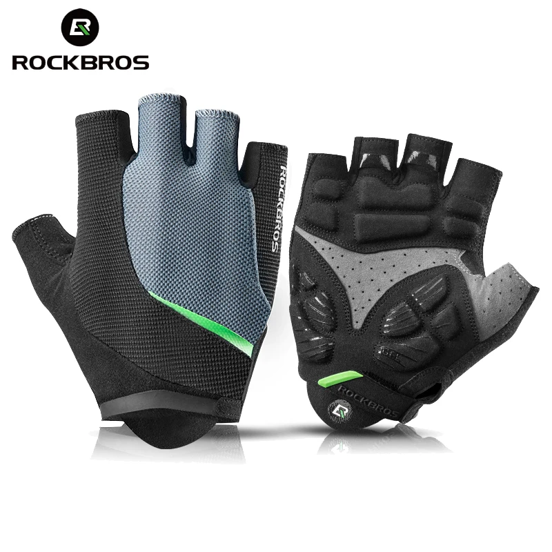 Велосипедные перчатки Rockbros спортивные дышащие Митенки на полпальца