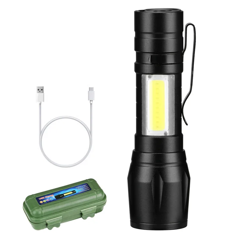 SANYI фонарик Фонарь с зумом 3 режима usb зарядка встроенный аккумулятор портативный фонарь рабочее освещение кемпинг охота лампа