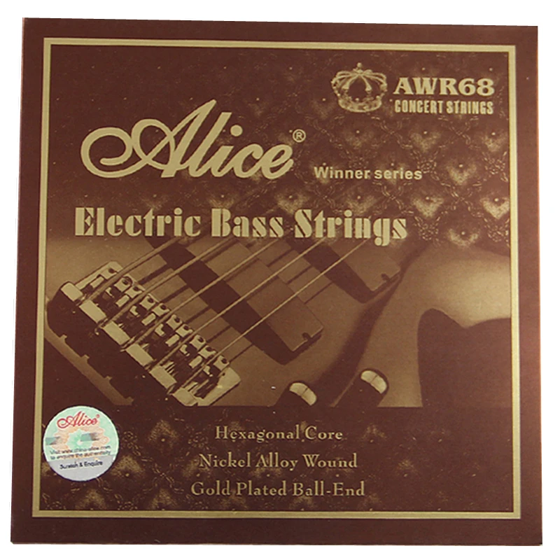 

Alice Winner AWR68 Electric Bass strings Hexagonal Core Nickel Alloy Wound Gold Plated Ball-End 4-Strings 5-Strings