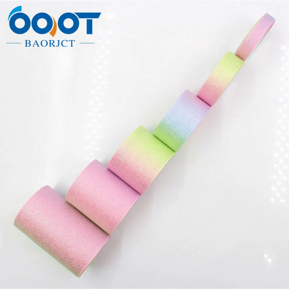 OOOT BAORJCT 1710058 38mm 5yards 10mm 10yards flash Ribbons Thermal transfer Printed grosgrain Wedding Accessories DIY handmade | Дом и сад