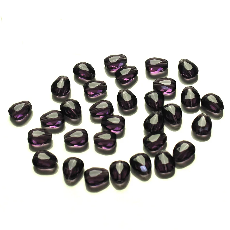 purple velvet StreBelle AAA модный очаровательный цвет прозрачный кристалл в виде капли бусины 10x8 мм плоское сердце стеклянные бусины, украшения Аксессуары 100 шт - Цвет: purple velvet