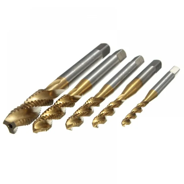 

New Arrival 5pcs/set M3 M4 M5 M6 M8 High Speed Steel HSS Screw Thread Metric Spiral Hand Plug Tap Kit Hand Tool