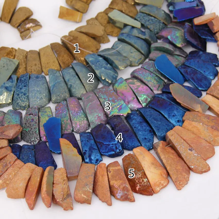 5 цветов на выбор полная нить сверху просверленная титановая агатная плита