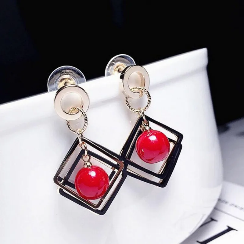 Женские серьги подвески M MISM из сплава вишни в Корейском стиле с геометрическим