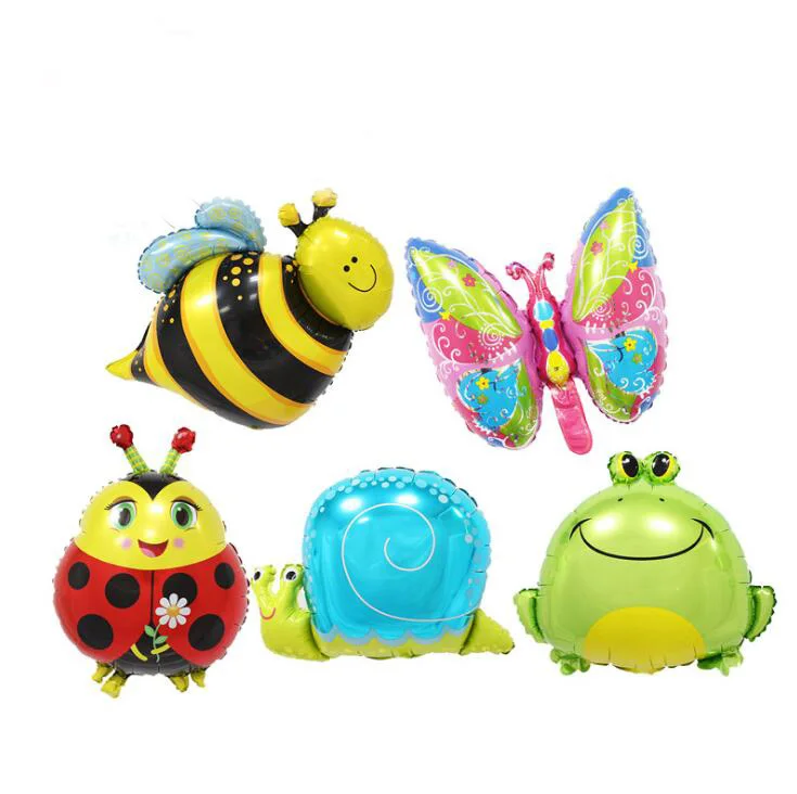 Мини Лягушка Божья коровка Улитка пчела алюминиевый воздушный шар украшения для