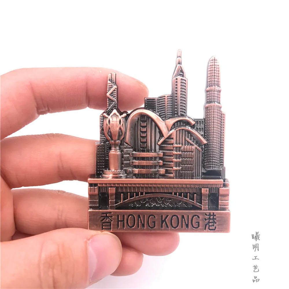 High end Metal Hong Kong Refrigerator Magnetic Stickers China Tourist Souvenir Fridge Magnets Bottle Opener Home Decoration|Магниты на