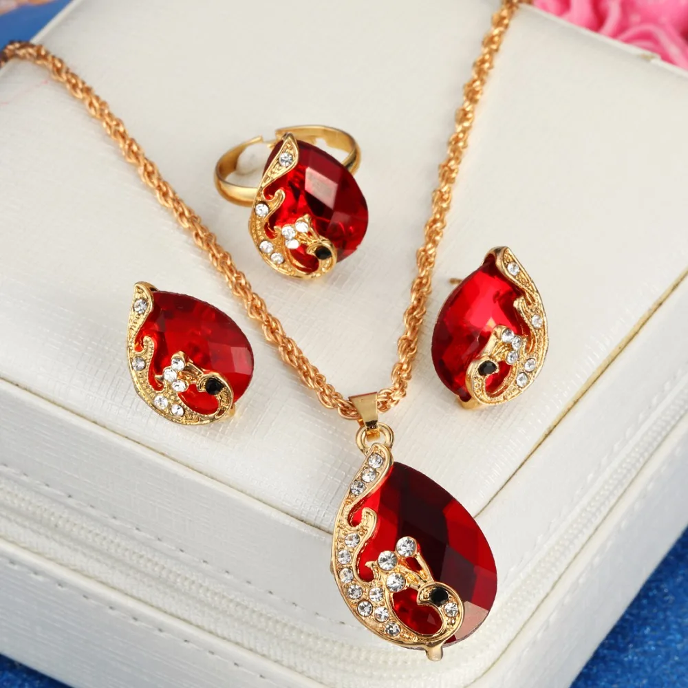 Комплект из колье серёг и кольца с фианитом|Ювелирные наборы| |