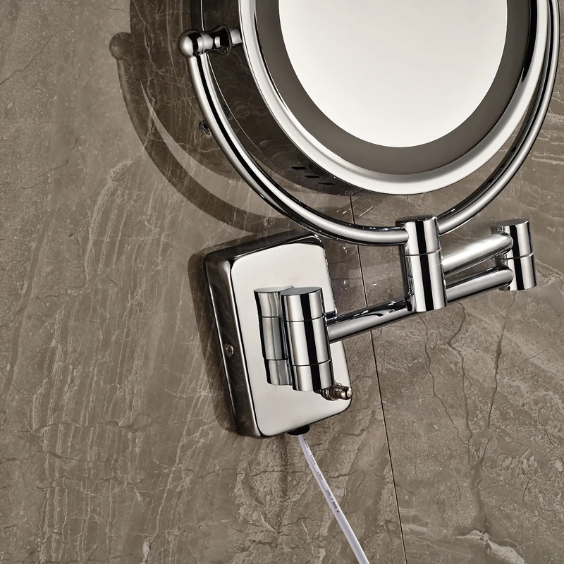 Роскошное хромированное Латунное косметическое зеркало для ванной комнаты лупа