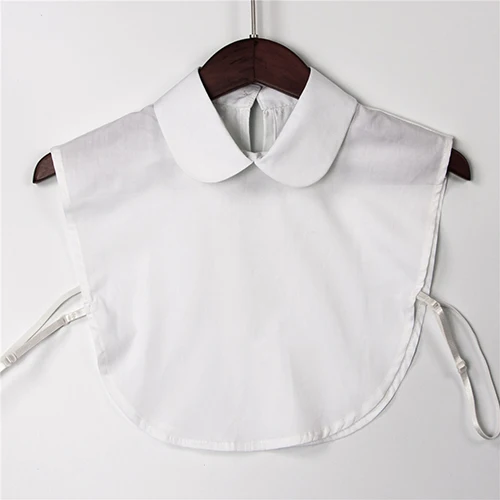 Осенний белый нагрудник съемные воротники женская блузка воротник Одежда Аксессуары Питер Пэн женский Острый Воротник - Цвет: round back white
