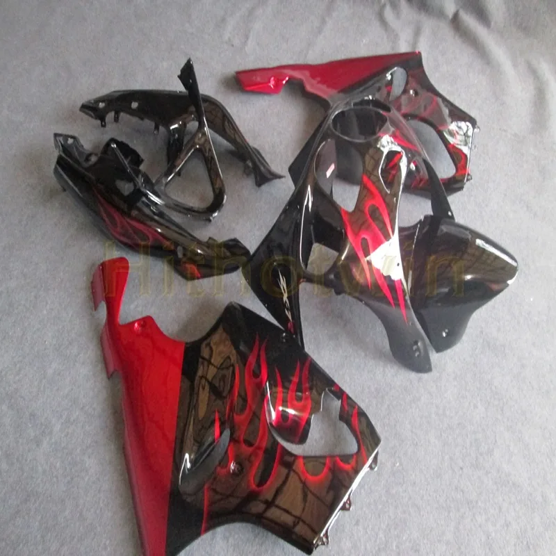 

motorcycle Full fairing kits for ZX7R 1996 1997 1998 1999 2000 2001 2002 2003 motor fairing red flames ABS Plastic Bodywork Set