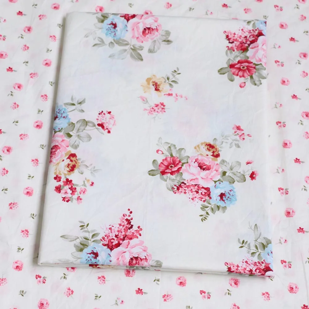100% хлопок пасторальная постельная ткань с цветочным принтом саржевая для