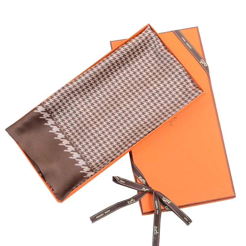 Весна 2019 горячий дикий простой Хаундстут двухсторонний шелковый длинный подарок