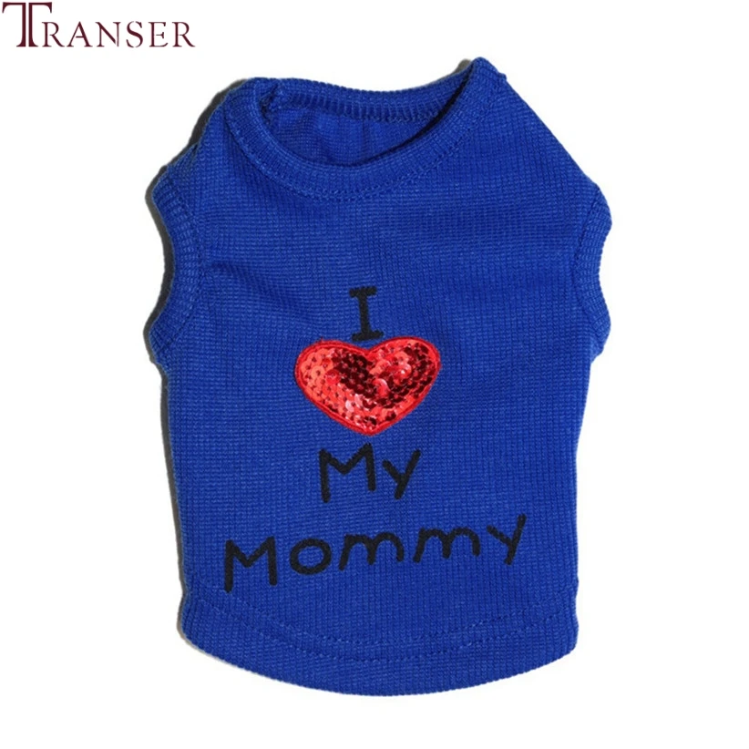 Одежда для маленьких собак с пайетками и надписью «I LOVE MY MOMMY», вязаный жилет для собак на осень и зиму, Одежда для питомцев 80118