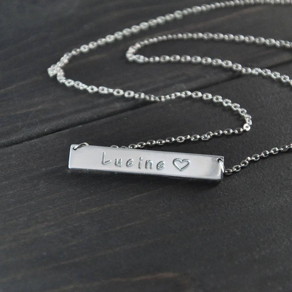 Персонализированные Имя ожерелье персонализированные Выгравированные бар имя