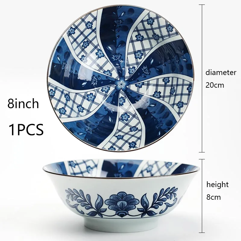 F8inch 5/5. 7/7 Plus/8 дюймов Цзиндэчжэнь Посуда Япония Стиль набор посуды для дома, миски под рис супа чашки для супа с лапшой миска-контейнер Кухня аксессуары для рукоделия - Цвет: F8inch