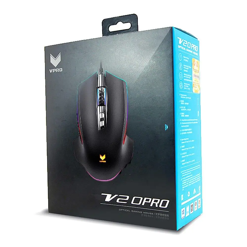 2018 New Rapoo V20PRO 8000 DPI 9 Programmable Buttons Sensor PMW3325 Optical Gaming Mouse for Professional Gamer PUBG RGB | Компьютеры и